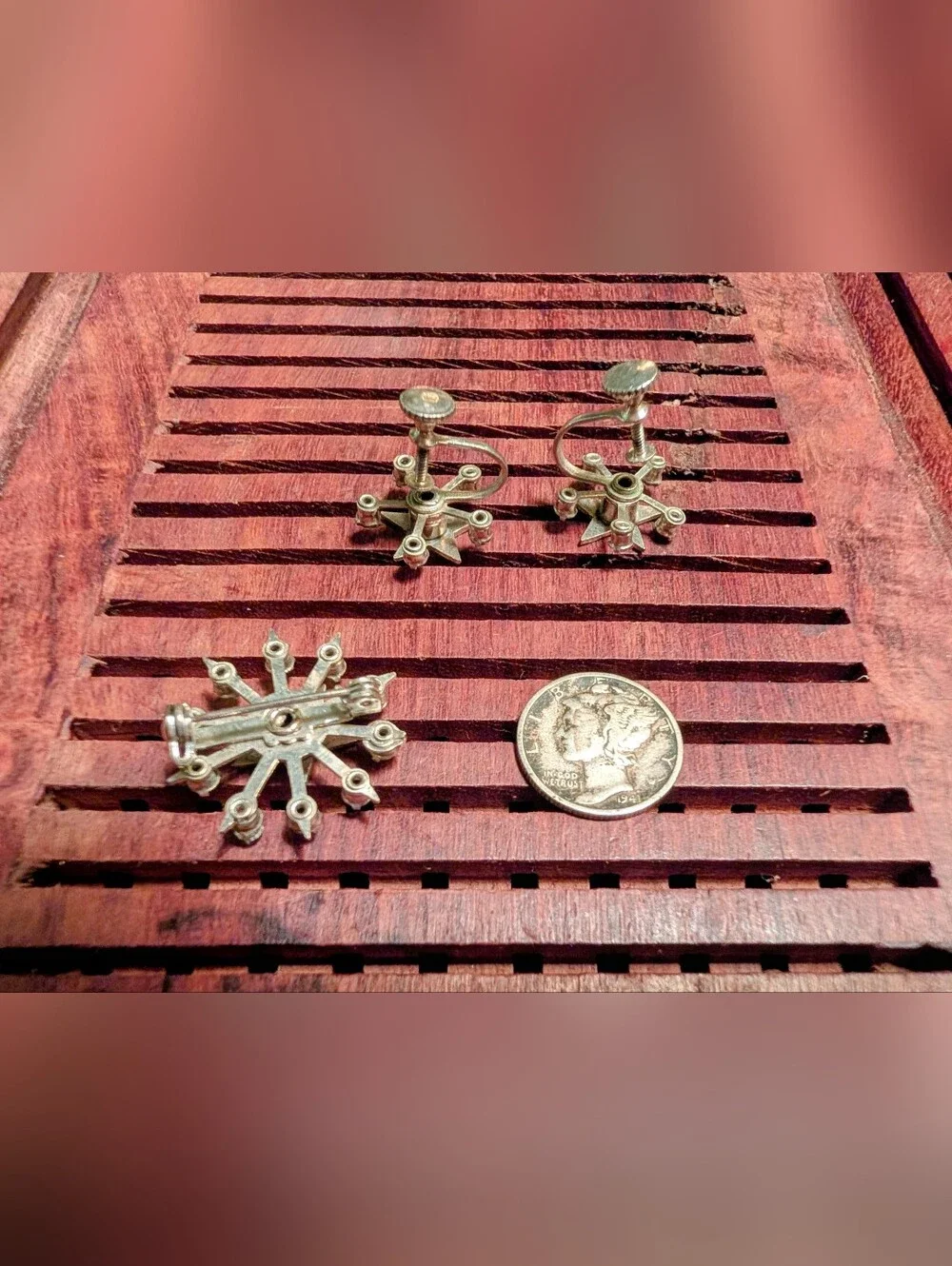 Order Of The Eastern Star Brooch and Earrings Set - Women Jewelry